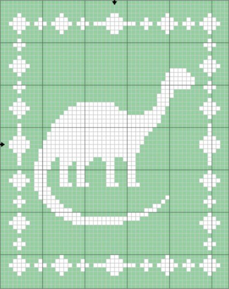 Dinosaur Filet Crochet Pattern, Dragonfly Filet Crochet Pattern Free, Dinosaur Graphgan Crochet, C2c Dinosaur Blanket, Dinosaur Knitting Chart, Dinosaur Crochet Blanket, Dinosaur Blanket Crochet, Filet Crochet Patterns Free, Free Filet Crochet Patterns