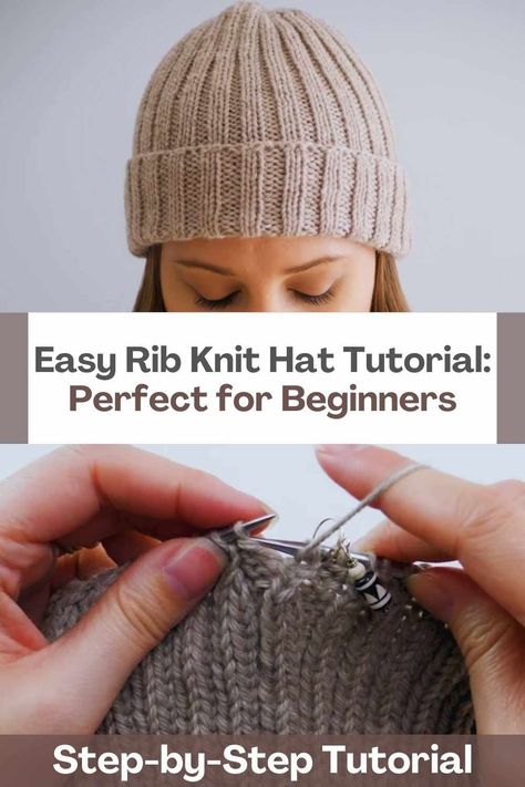 Knitting is a wonderful craft that allows us to create not only warm and cozy items but also personalized accessories that reflect our style. If you're new to knitting and eager to embark on a beginner-friendly project, you're in for a treat! In this tutorial, we'll guide you through the process of knitting an easy rib-knit hat that's not only versatile but also perfect for chilly days. With its stretchy design and endless customization possibilities, this hat is bound to become a staple in... Free Easy Knit Hats For Beginners, Beginner Knitted Hat, Ribbed Knitted Hat Patterns Free, Rib Knit Hat Free Pattern, Knit Hat Pattern Free Circular Needles, Simple Beanie Knitting Pattern, Ribbed Knit Hat Pattern Free, Simple Knitted Hat, Easy Knit Hat Pattern Free Straight Needles