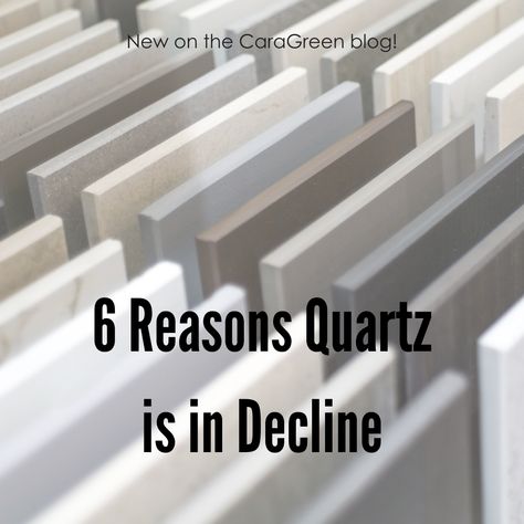 Thinking about Quartz countertops for your kitchen?  Do your homework before you jump on the bandwagon. While Quartz has been the de facto countertop standard since last year, the tides have quickly turned as a tsunami of industry issues snowballed to cripple the quartz market. Learn the 6 reasons why quartz is in decline in our latest blog post. Quartz Or Granite Countertops, Granite And Quartz Kitchen Countertops, Most Popular Quartz Countertops, Clarino Quartz Kitchen Countertops, Blanco City Quartz Countertops, White Marble Quartz Countertops, Kitchen Counter Materials, Kitchen With White Quartz Counter Tops, Two Countertops In Kitchen