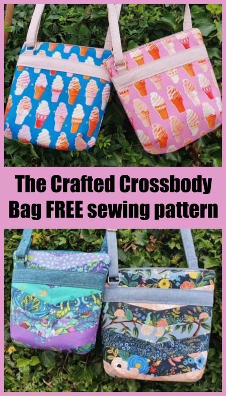 The Crafted Crossbody Bag FREE sewing pattern. Here’s a great FREE sewing pattern for the Crafted Crossbody Bag with three different versions, so you can really be as creative as you like. The bag is shaped by darts, has an adjustable strap and all the pockets you need. Easy crossbody bag sewing pattern for beginners and the sewing pattern is free! Hobo Purse Patterns Free, Cross Body Purse Pattern Free, Easy Crossbody Bag Diy, Crossbody Bag Tutorial Free, Easy Bag Tutorial, Free Cross Body Bag Pattern Free Sewing, Simple Crossbody Bag Pattern, Free Crossbody Bag Pattern, Diy Cross Body Bag Pattern Free