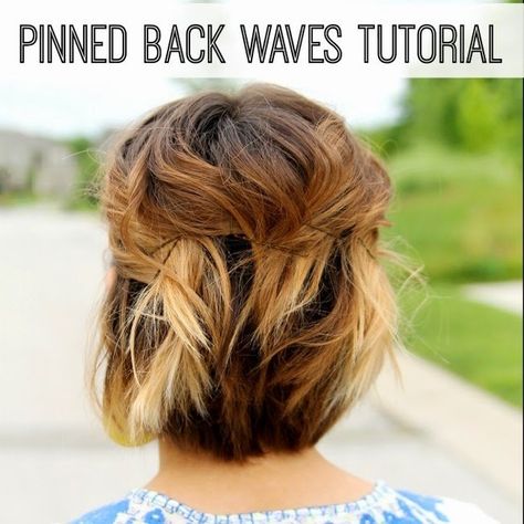 Pin back your waves in practically no time at all. | 30 No-Heat Hairstyle Ideas To Get You Through Summer Kort Bob, Nurse Hairstyles, No Heat Hairstyles, Short Hair Tutorial, Penteado Cabelo Curto, Ash Blonde, Great Hair, Hair Dos, Ombre Hair