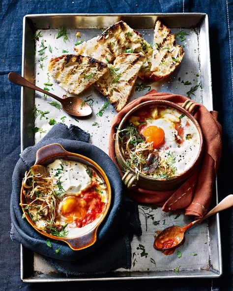 Eggs en cocotte recipe | delicious. magazine Dinner Boards, Autumnal Recipes, Cocotte Recipe, Cannellini Bean, Sourdough Toast, Bean Sauce, Delicious Magazine, French Dishes, Everyday Dishes