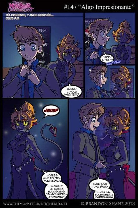 THE MONSTER UNDER THE BED - PAG 147 Y 148 - Wattpad The Monster Under The Bed, Anime Kiss Gif, Monster Under The Bed, Create Your Own Adventure, Cute Couple Comics, Funny Comic Strips, Creepy Horror, Demon Art, Fan Comic