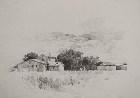 簡忠威 Chien Chung Wei - WetCanvas: Online Living for Artists Chien Chung Wei, Pencil Sketches Landscape, Farm Building, Landscape Pencil Drawings, Landscape Sketch, Charcoal Art, Graphite Drawings, Arte Inspo, Landscape Drawings