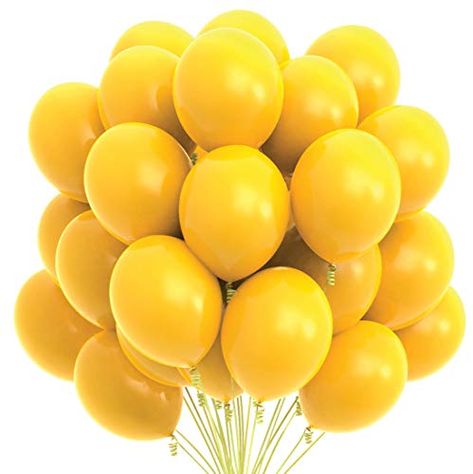 White Wedding Decorations, Yellow Party, Wedding Anniversary Celebration, Yellow Balloons, Yellow Theme, Colourful Balloons, Theme Party Decorations, Wedding Balloons, Balloon Arch