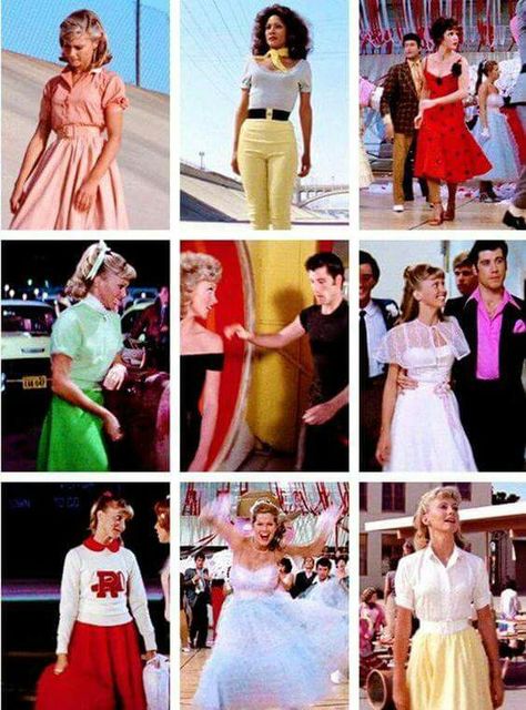 ~ Olivia Newton-John ♡ ~ Grease Outfits 1950s, Grease Fashion, Movie Outfit Ideas, Grease Theme, Grease Outfits, Grease Costume, Grease Party, 1959 Fashion, Movie Outfit