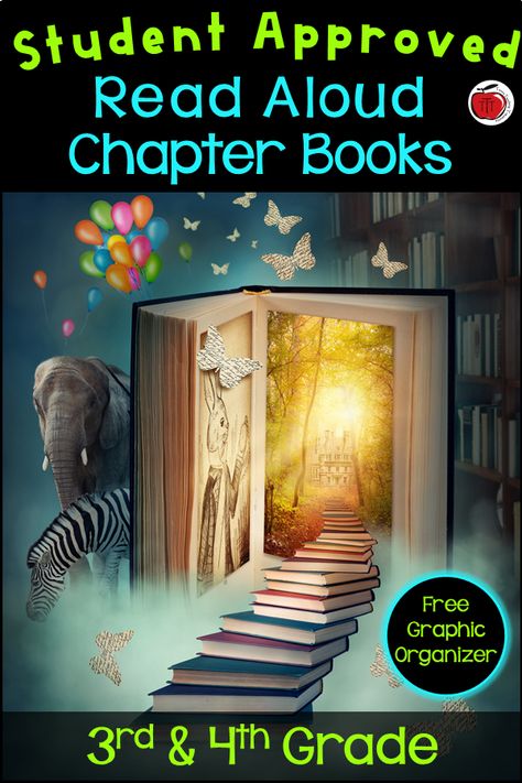 Are you looking for chapter books to read to your 3rd grade or 4th grade class? Here is a list, with descriptions, of 15 student approved chapter books that your students will love. Also included is a FREE book review graphic organizer that you can print and use today. The list of books covers many different genres and book lengths. I have personally read every one of these novels to my third grade and fourth grade students and they were completely engaged. 3rd grade chapter books. 4th grade 3rd Grade Novel Study, Grade 4 Novel Study, Third Grade Novel Study, Third Grade Chapter Books, 3rd Grade Book Study, First Chapter Friday Elementary, Chapter Books For 4th Grade, 4th Grade Read Alouds, 3rd Grade Chapter Books