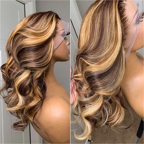 Body Wave 30 Inch Highlight 13x4 Lace Wig Human Hair Wigs Honey Blond Water Wave Colored Ombre T Part Lace Frontal Wig for Women 4/30HL-30inches-CN Brazilian Wigs, Blond Ombre, Brazilian Hair Wigs, Honey Blonde Highlights, Virgin Hair Wigs, Honey Hair, Wig Human Hair, Colored Wigs, Body Wave Wig