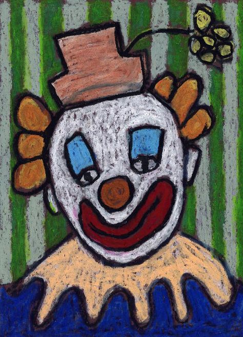 Try this "How to Draw a Clown" tutorial on black paper so you can start with the all-important white face. How To Draw Clown, How To Draw A Clown, Clown Artwork, Clown Pfp, Halloween Art Lessons, Trin For Trin Tegning, Carnival Activities, Clown Art, Clown Paintings