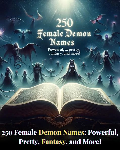 🔥 Unleash the Power Within! 🔥 Dive into a world of enchantment with our latest collection of 250 Female Demon Names - from powerful to pretty, fantasy to fierce! 💫✨ Embrace the mystical allure and tag your fellow fantasy enthusiasts! Which demon name resonates with you? Comment below! 👇👿 #DemonNames #FantasyRealms #PowerfulAndPretty #MysticalJourney #NameYourPower #EnchantingExploration 🌍 Necromancer Female Names, Demonic Names Female, Demon Names Female List, Demon Names And Meanings, Female Villain Names, Female Demon Names, Demon Names, Female Demon, Mystical Names