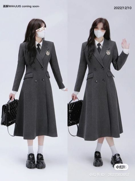 Elegant Fashion Outfits, School Uniform Fashion, Uni Outfits, Kawaii Fashion Outfits, Shirts Women Fashion, Uniform Fashion, Fashion Korean, Kpop Outfits, Lookbook Outfits