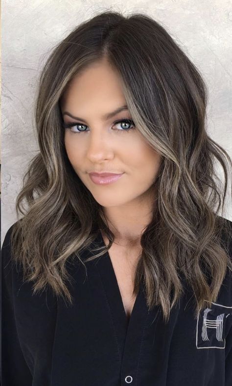 Fall Balayage With Money Piece, Long Blended Layers Face Framing Shoulder Length, Older Women Dark Hair, Shoulder Length Hair Dark Brown Balayage, Partial Teasy Lights On Dark Hair, Natural Low Lights For Dark Hair, Level 7 Ash Brown Hair, Icy Burnett Hair, Subtle Gray Blending