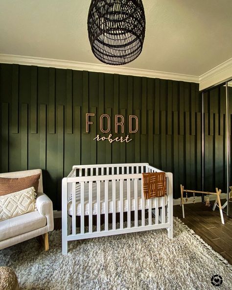 Boy Nursery Green Accent Wall, 2023 Nursery Trends, Green Nursery Boy, Nursery Accents, Nursery Accent Wall, Nursery Decor Inspiration, Nursery Trends, Baby Boy Room Decor, Nursery Room Design