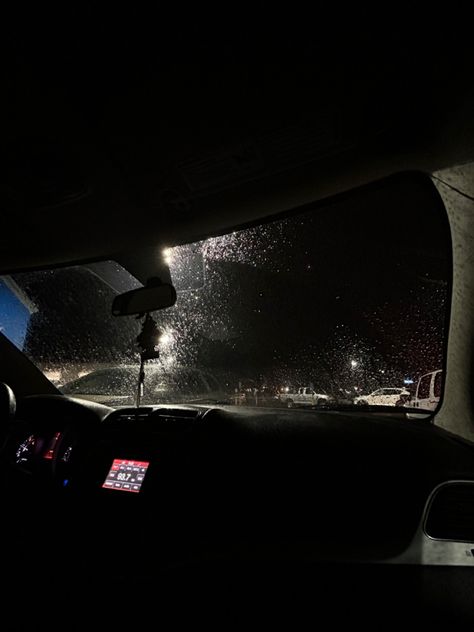 rainy window at night Walmart Parking Lot, Rainy Night, Rain Drops, Parking Lot, Night In, Love This, Photography, I Love, Car Park