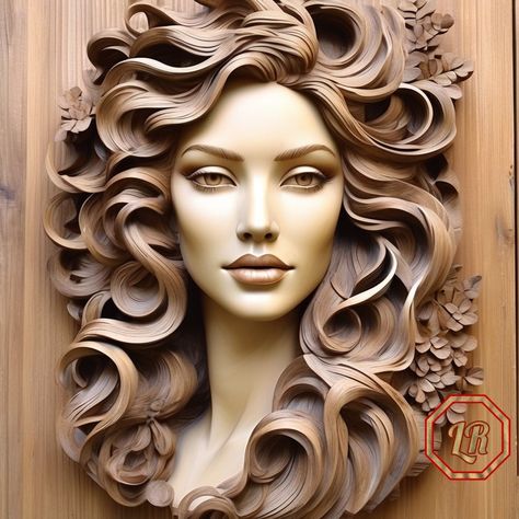 wooden#portrait#woman 3d Wall Art Sculpture, Wood Carving Art Sculpture, Anatomy Sculpture, Carved Wood Wall Art, Sculpture Head, Dremel Wood Carving, Portrait Woman, Clay Wall Art, Dragonfly Art