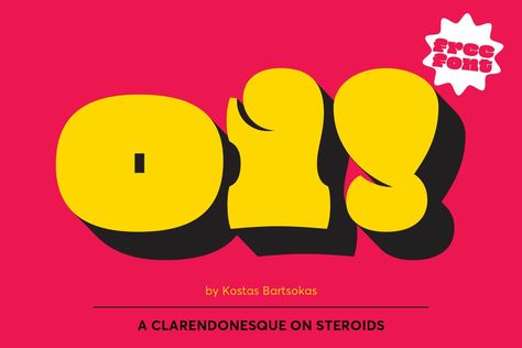 Free Oi! Display Font is an ultra-fat typeface that has its roots in grotesque slab serifs. Funky Typeface, Logo Design Presentation, Fat Font, Roots Logo, Art Deco Font, Free Typeface, Billboard Mockup, Free Fonts For Designers, Great Fonts