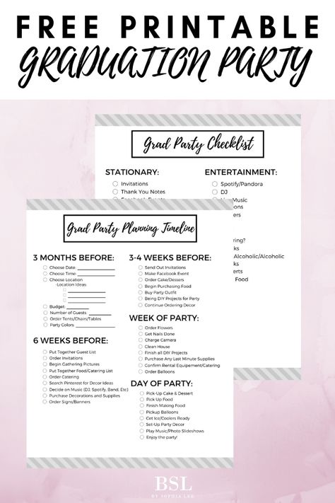 graduation party checklist Graduation Checklist, Graduation Party Checklist, Diy Graduation Decorations Party, High School Graduation Party Decorations, Outdoor Graduation Parties, Senior Graduation Party, Sophia Lee, Graduation Party High, Graduation Party Foods