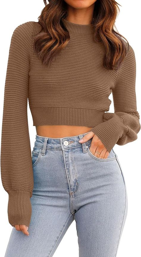 Cropped Sweaters, Fall Knit Sweater, Fall Sweaters For Women, Crop Pullover, Pullover Mode, Heels Sneakers, Leggings Shorts, Trendy Sweaters, Cropped Pullover