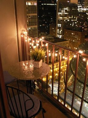 Apartment Balcony, At Night, Balcony, The City, High Rise, Apartment, Candles