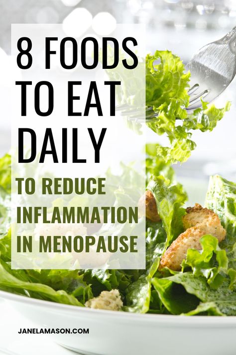 Say goodbye to joint pain, hot flashes, and mood swings with an anti-inflammatory menopause diet! Delicious, nutrient-rich foods packed with joint-healing ingredients and natural inflammation-fighters. These anti-inflammaton foods for menopause will reduce inflammation and ease your aches and pains. Natural Inflammation Remedies, Natural Anti Inflammatories, Anti Inflammation Foods, Hot Flushes Remedies, Inflammation Diet Recipes, Inflammation Foods, Inflammation Recipes, Anti Inflamatory, Anti Inflammation Recipes