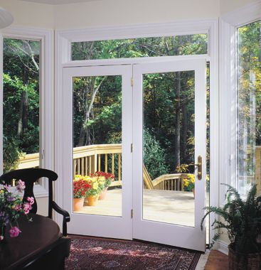 Pella 450 Series Hinged Patio Door Traditional Patio Doors, French Doors Patio Exterior, Exterior Patio Doors, Hinged Patio Doors, French Doors Bedroom, Traditional Porch, French Doors Exterior, Porch Doors, French Doors Patio