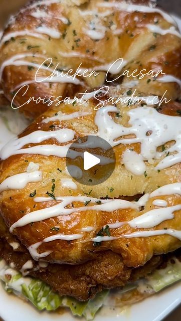 Angel on Instagram: "I Had To Make The Viral Chicken Caesar Salad Croissant Sandwich! 🥐 ✨It Was Sooo Good !  #croissantsandwich #croissant #croissantsandwich #croissantlover #chickencroissants #chickencroissantsandwich #dinnerideas #dinnertonight #cincinnatichefs #plating #cookingvlog" Chicken Crossiant Sandwich, Chicken In Crossiants, Chicken Ceaser Croissant, Chicken Salad Crossiant, Crispy Chicken Caesar Salad On A Croissant, Chicken Croissant, Croissant Sandwich, Chicken Caesar Salad, Caesar Salad