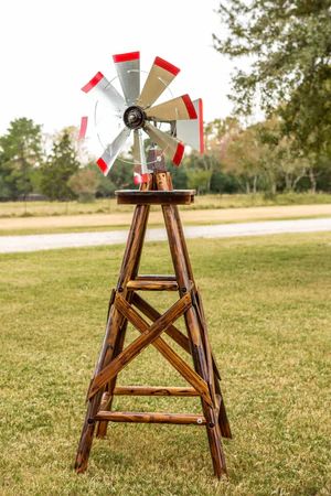 OUTDOOR – The Rustic Mile Yard Windmill, Windmill Plan, Sprawling Ranch, Log Building, Windmill Landscaping, Farm Windmill, Spinners Diy, Garden Windmill, Wind Sculptures