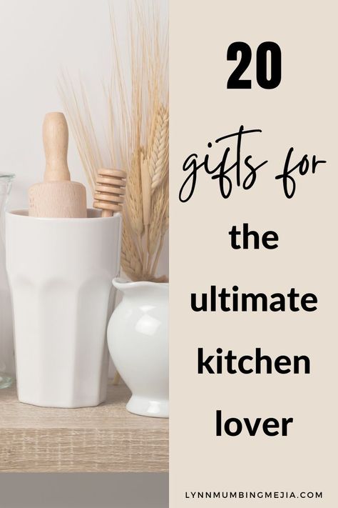 Are you in the middle of doing all your Christmas Shopping and you've got some food, kitchen, cooking lovers in your life? Check out the Ultimate Gift Guide for the Kitchen Lover in your life on the blog now! You can get kitchen gifts for him and her that they will love! Click the pin to read the full post on 20 Gift Ideas for the Ultimate Kitchen Lover! #kitchengifts #foodiegifts #cookinggifts #christmasgifts Best Kitchen Gifts Holidays, Kitchen Christmas Gifts Ideas, New Kitchen Gift Ideas, Kitchen Gifts For Mom, Christmas Kitchen Gift Ideas, Cooking Christmas Gifts, Kitchen Gifts Ideas, Cooking Gift Basket Ideas, Cooking Gift Ideas