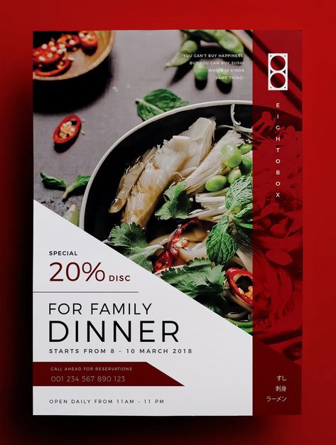 Restaurant Flyer Template InDesign Faq Page Design Instagram, Restaurant Flyer Design, Canada Restaurants, Poster 2023, Uiux Design, Flower Displays, Asian Restaurant, Restaurant Poster, Restaurant Flyer