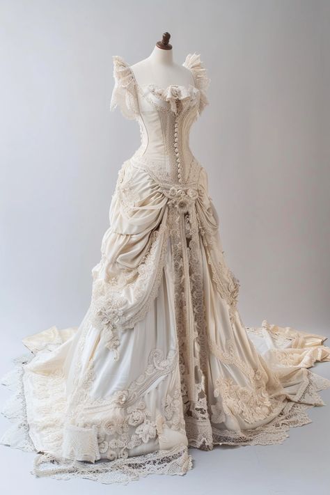 10 Iconic Victorian Dresses: From Ballrooms to Bustles – fashionbylina.com Victorian Gown, Victorian Dresses, Unique Wedding Dresses, Bustle Dress, Chique Outfits, Victorian Wedding, Old Dresses, Victorian Clothing, Ballroom Dress