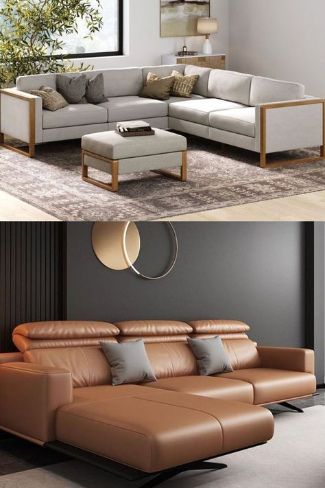 Create cozy corners with L-shape sofa sets that are stylish, spacious, and perfect for modern living rooms #lshapesofa #sofaset #sofasetdesign #furniture #roomdecor #homedecor #sofa L Shape Sofas, L Shape Sofa Set, L Shape Sofa, Sofa Set Designs, Sofa Sets, L Shaped Sofa, Cozy Corner, L Shape, Sofa Set