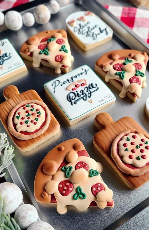 Pizza Cookies, Royal Iced Cookies, 귀여운 음식 그림, Lost 100 Pounds, Sugar Cookie Designs, Cute Baking, Tanah Liat, Fancy Cookies, Creative Cookies