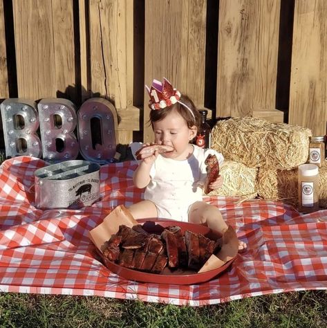 Rib Smash First Birthday, Bbq Birthday Party, Calendar Photo, Bday Shoot, Smash Cakes, Birthday Bbq, First Birthday Pictures, Birthday Goals, White Onesie