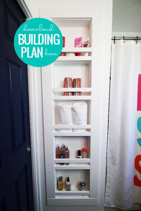 How to Build Recessed Shelves Between Studs in a Wall Shelves Between Studs, Recessed Shelving, Between The Studs, Between Studs, Stairs Renovation, Recessed Shelves, Diy Bathroom Storage, Shelving Design, Diy Stairs