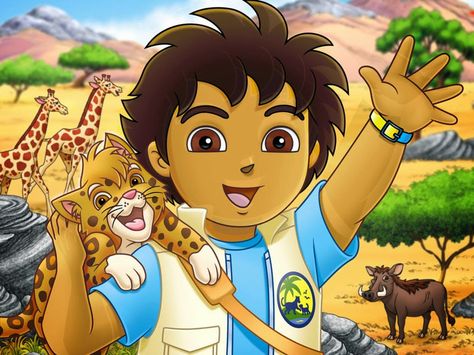 Reviews of Things: Go Diego Go-  is that a jaguar on your shoulder or are you just happy to see me Kid Friendly Movies, Dora Diego, Diego Go, Go Diego Go, Male Cartoon Characters, Fierce Animals, Cartoon Boy, Dora The Explorer, Edible Images