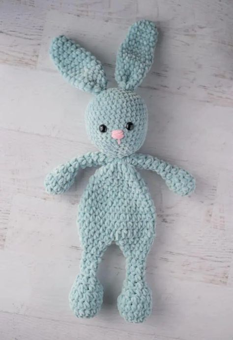 Darling crochet snuggler bunny is so cute! Part lovey, part amigurumi and all fun! #Crochetsnuggler #crochetcuddler #crochet365knittoo Free Bunny Lovey Crochet Pattern, Amigurumi Snuggle Pattern, Crochet Bunny Snuggler Free Pattern, Crochet Floppy Animals Free Patterns, Easy Amigurumi Free Pattern Simple, Free Crochet Pattern Lovey, No Sew Bunny Crochet, Crochet Bunny Lovey Free Pattern, Bunny Snuggler Crochet Pattern