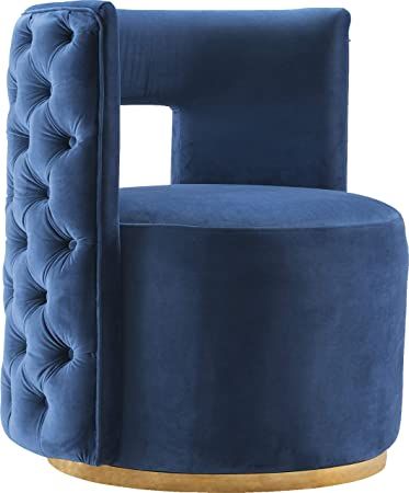 Contemporary Armchair, Lounge Style, Lane Furniture, Velvet Accents, Velvet Accent Chair, Upholstered Accent Chairs, Swivel Accent Chair, Meridian Furniture, Navy Velvet