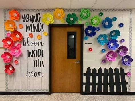 Garden Bulletin Boards, Eyfs Provision, Flower Classroom, Garden Theme Classroom, Flower Bulletin Boards, Kids Bulletin Boards, Blackboard Art, Teacher Bulletin Boards, Library Posters