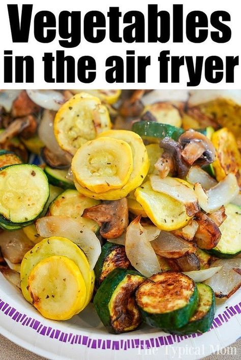 Zucchini Squash Mushroom Onion, Air Fryer Squash And Onions, Air Fryer Squash And Zucchini, Air Fryer Zucchini And Squash, Air Fryer Vegetables, Cooks Air Fryer, Best Air Fryer, Air Fried Food, Air Fryer Oven Recipes