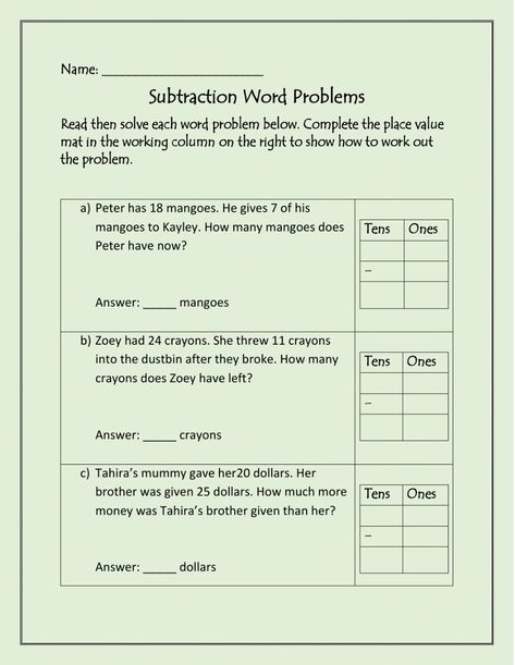 Year 5 Worksheets, Words Japanese, Word Problems 3rd Grade, Subtraction Strategies, Mathematics Worksheets, Subtraction Word Problems, Solving Word Problems, Word Problem, 2nd Grade Worksheets