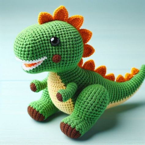 Crochet Dinosaur Trex Amigurumi Idea - The Amigurumi Cute Dinosaur Crochet Pattern, Free Crochet Dinosaur Pattern Amigurumi, Crochet T Rex Amigurumi Free Pattern, Trex Amigurumi Free Pattern, Amigurumi Free Pattern Dinosaur, Crochet Trex Dinosaur Pattern Free, Trex Crochet Free Pattern, Crochet T Rex Pattern Free, T Rex Crochet Pattern Free