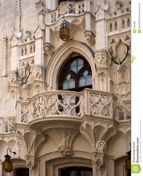 Hluboka Castle Balcony. Photo about balcony, white, republic, chateau, architecture, czech, elegant, windsor, style, hloboka, stone, lace, castle - 7266485 Castle Balcony, Architecture Antique, Fantasy Castle, Balcony Design, Architecture Old, Gothic Architecture, Beautiful Doors, Free Stock Photos Image, Old Buildings