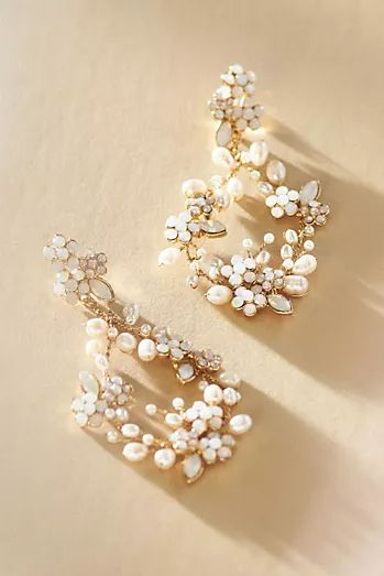 Bridal Jewelry | Anthropologie Boho Wedding Earrings, Wedding Jewelery, Anthropologie Earrings, Single Pearl Necklace, Crystal Anklet, Freshwater Pearl Drop Earrings, Wedding Day Jewelry, Crystal Chandelier Earrings, Bridal Earrings Drop