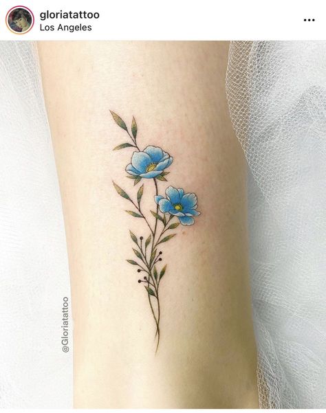 Best Feminine Tattoos, Small Flower Tattoos For Women, Blue Flower Tattoos, Flower Leg Tattoos, Key Tattoo Designs, Robin Tattoo, Tattoo Fixes, Mum Tattoo, Evil Eye Tattoo