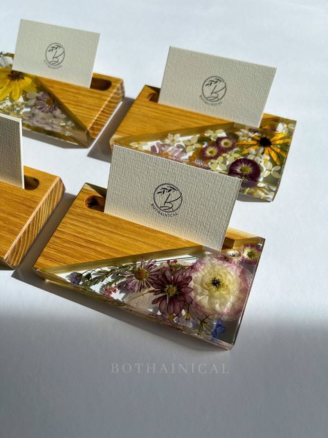 Excited to share this item from my #etsy shop: Business Cards Holder made with wood, resin and dried flowers - visitenkartenhalter - visit card holder - Trockenblumen - Office Decor Resin Business Card Holder, Business Cards Holder, Visit Card, Cards Holder, Diy Resin Art, Diy Resin, Wood Resin, Visiting Cards, Business Card Holders