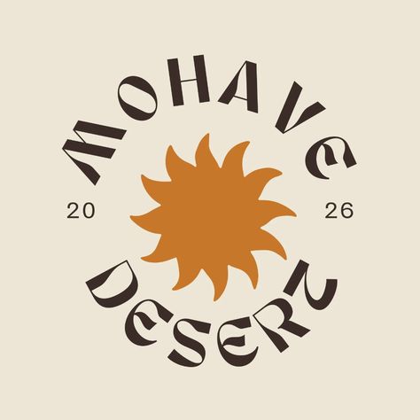 Templates 70s Inspired Design, Sun Logo Design Ideas, 70s Logos, Sun Packaging, Sun Logos, Cow Logo, Sun Icon, Vintage Desert, Sun Graphic