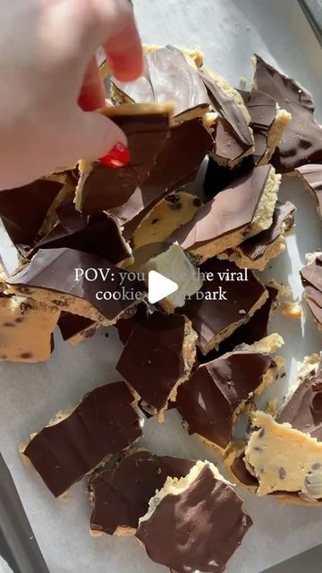 Choc Bark, Eggless Cookie Dough Recipe, Cookie Dough Bark, Eggless Cookie, Eggless Cookie Dough, Cookie Dough Recipe, Sea Salt Chocolate, Healthy Version, Cookie Dough Recipes