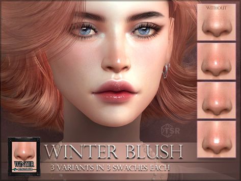 Sims 4 Cc Winter Clothes Female, Makeup Nose, Nose Highlight, Sims 4 Makeup, Mod Makeup, Sims Makeup, Nose Tip, Cc Makeup, Mods Sims 4