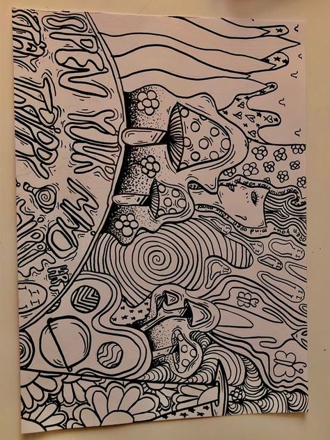 Trippy Drawings, Arte Grunge, Notebook Art, Grunge Art, Sketchbook Art Journal, Art Diary, Arte Sketchbook, Doodle Art Designs, Art Drawings Sketches Creative