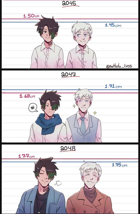 Ray Tpn Fanart Older, Norray Fanart, Norray Tpn Fanart, Norray Tpn, Promised Neverland Fanart, Tpn Fanart, Copic Drawings, Adventure Time Characters, Neverland Art